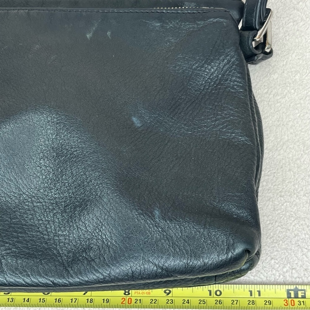 Vintage Margot Leather Convertible Crossbody/Shoulder Bag Purse Black 2 Pockets - Picture 10 of 12